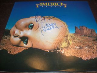 Signed America Bunnell Gerry Beckley Album LP Proof E