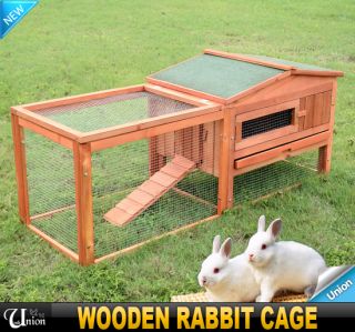   Wooden Rabbit House Wood Rabbit Hutch Pet Animals Cage House