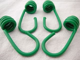 BUNGEE CORD HOOKS~4  8mm Pieces~FITS 1/4,5/16,3/8,7/16 Cords~GREEN 