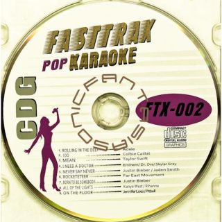 POP MUSIC KARAOKE CD FAST TRAX FTX 002 CDG 2011 ARTIST SONGS *PAPER 