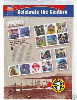 Celebrate The Century 1900s USPS Commemorative Sheet