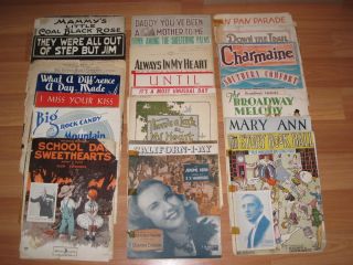 Lot of Old Vtg Antique Sheet Music Piano Vocal Musical Instruments 