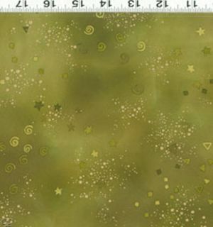 FQ Laurel Burch Basics Glitter Olive Green Tonal Metallic Fat Quarter
