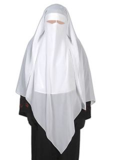 White Triangle Niqab Veil Hijab Burqa Islamic Clothes