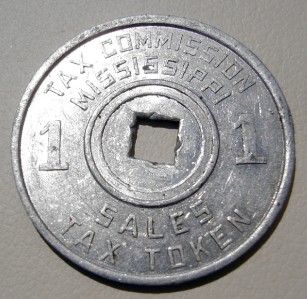 old mississippi state sales tax token coin ms 1 mill