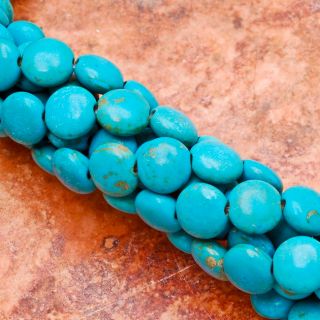 8x4mm Turquoise Gemstone Button Beads Strand 15 1 3