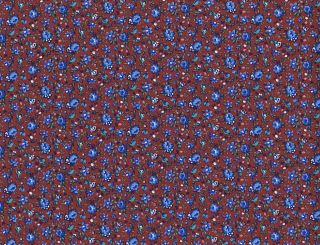 Fat Quarter Quilt Quilting Fabric Calico Mixed Floral Burgundy Blue 