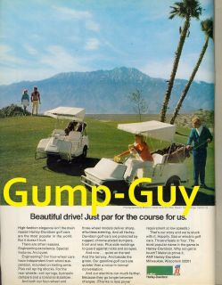    Ad for HARLEY DAVIDSON Golf Car Cart Electric Advert Hot Springs CA