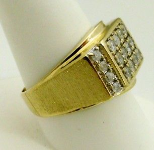 10kt yellow gold gents diamond ring