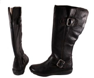 BOC Born Womens Isolde Black Leather Knee High Boots BC3640