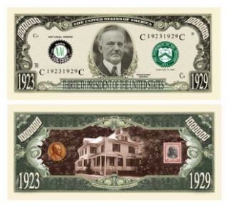 calvin coolidge million dollar bill 5 $ 2 50