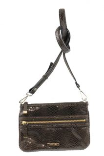 Calvin Klein Brown Embossed Signature Crossbody Handbag Small BHFO 