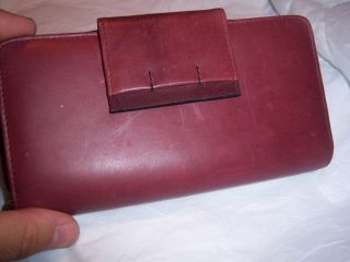 Buxton Leather Checkbook Wallet Burgundy