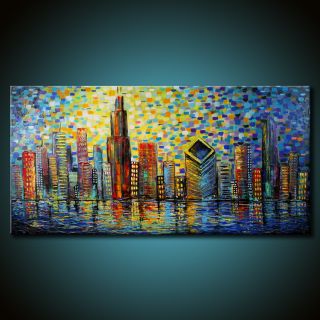 ORIGINAL Abstract Painting CHICAGO Acrylic Modern Fine Art by Federico 
