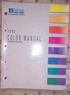 1992 Sherwin William Auto Paint Color Manual Domestic W