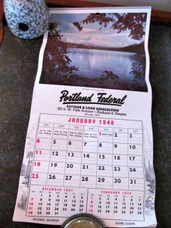 vintage 1948 HUNTING & FISHING Calendar with Advertising Hintermeister 