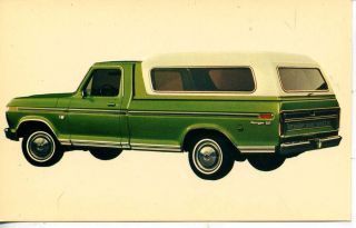 1974 Ford Pickup Truck camper Shell Green Car Dealer Advertising 