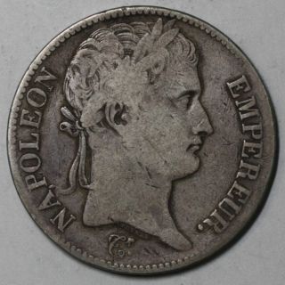 1813 MA RARE Marseille France Silver 5 Francs Napoleon Emperor 1st 