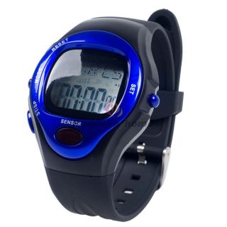 Blue Pulse Heart Rate Monitor Calories Counter Stop Watch H