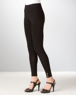 Calvin Klein New Black Flat Front Elastic Waist Leggings Petites PXS 