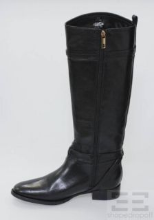 Tory Burch Black Leather Calista Knee High Riding Boots Size 11 