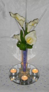Square Based Calla Lily Vase Wedding Table Centerpiece Many Colours 