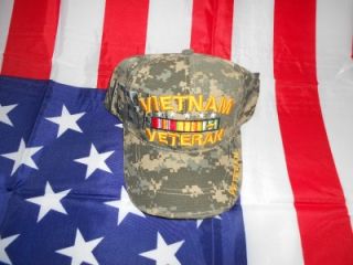 Vietnam Veteran Army, USMC, Navy & AirForce Camo Cap/Hat NWT
