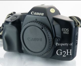 Canon EOS 850 35mm SLR Camera Body Body Cap Strap Speedlite 160E 