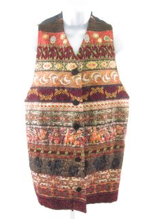 you are bidding on a callaghan multi colored embroidered vest in a 