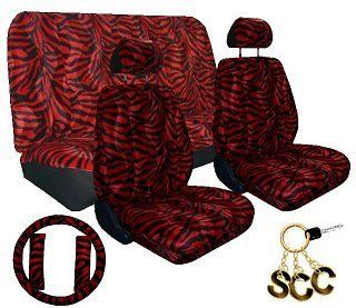 Red Black Zebra Car SUV Truck Seat Covers & Accessories