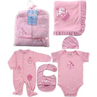 Hudson Baby 6 Piece Little Sweetie Girls Gift Collection 