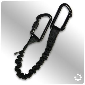   10 Extraction Recovery Strap Lanyard with Carabiners Black