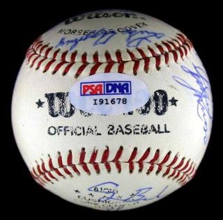 16 Old Timers Signed Baseball w George HW Bush PSA LOA