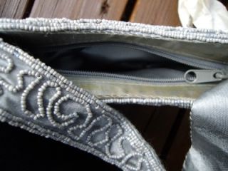 vintage carlo fellini gray beaded evening bag purse