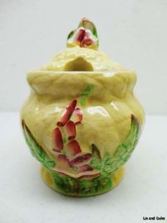 Antique Carlton Ware Australian Design Foxglove Jam Mustard Relish Jar 