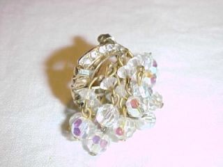 Vintage Aurora Borealis Small Bracelet Clip Earrings