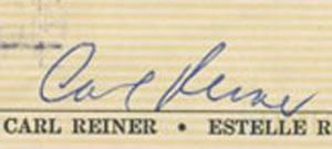 description carl reiner hand signed autographed cancelled bank check 