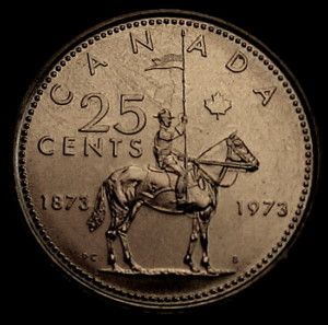 1873 1973 Canadian Mountie Quarter BU Mint UNC RCMP