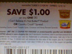 20 Coupons I CanT Believe Its not Butter Country Crock Spread 1 00 1 