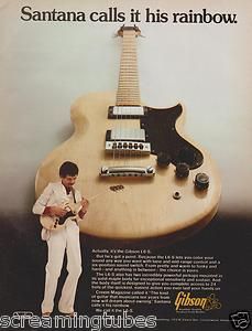 1976 Gibson Carlos Santana L6 s Guitar Print Ad
