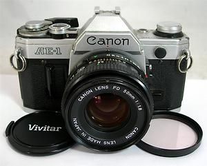Canon AE 1 35mm SLR Camera with Canon 50mm Lens