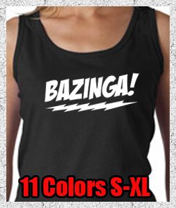 Bazinga The Big Bang Theory Ladies Tank Top T Shirt Sheldon Cooper 