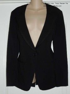 White House Black Market  M  Black Tuxedo Jacket Blazer Holiday Style 