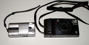 Canon Elph Z3 and Minolta Freedom Zoom 105EX Cameras Lot of 2 Cameras