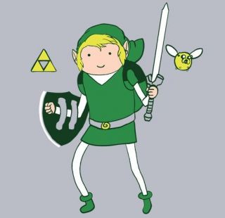 Adventure Time Link Legend of Zelda Mashup Crossover Teefury Ladies 