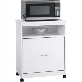 Ameriwood Mobile Microwave Cart in White [163607]
