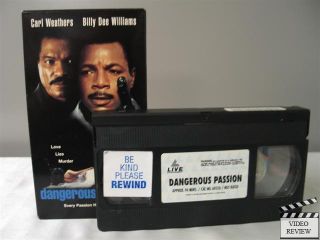 Dangerous Passion VHS Carl Weathers Billy Dee Williams Lonette McKee 