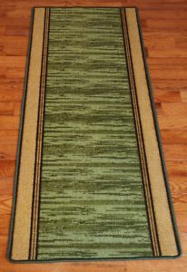 Boxer Green Washable Carpet Rug Runner