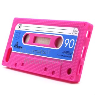 Pink Cassette Soft Silicone Skin Gel Case Cover for iPod Touch 5 5g 