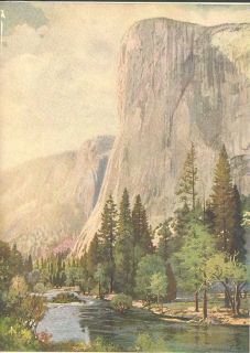 El Capitan Antique Print Color Yosemite National Park